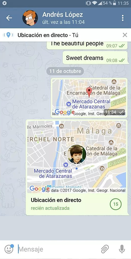 Monitor Someone else's Location via Telegram